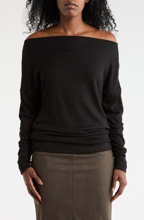 Renee C Brushed Knit Boat Neck Top in Black at Nordstrom Rack, Size X-Small