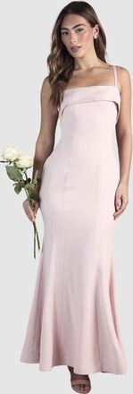 Coast Strappy Square Neck Satin Maxi Dress in Blush at Nordstrom, Size 10
