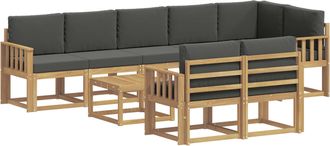 vidaXL Conjunto De Sof&aacute;s De Exterior 9 Uds. Blanco Y Antracita Vidaxl