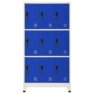 vidaXL Vidaxl - Armadietto Con Serratura Grigio E Blu 90x45x180 Cm In Acciaio