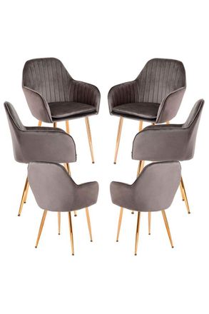 Regalos Miguel Regalos Miguel - Packs Sillas Comedor - Pack 6 Sillas Chic Golden - Gris Oscuro