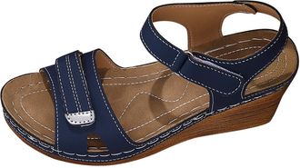 Generic Ladies Wedge Sandals Breathable Casual Womens Sandals Open Toe Stylish Solid Color Versatile Comfortable Lightweight Strappy Sandal Summer Beach