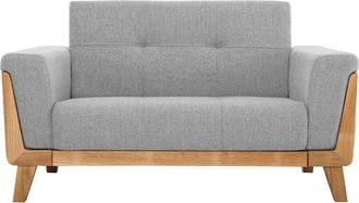 Miliboo Miliboo - Sof&aacute; N&oacute;rdico 2 Plazas Gris Claro Con Patas De Madera Fjord