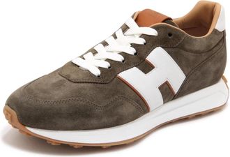 Hogan H601 Allacciato H Patch - Heren - Sneakers - Groen - 43 1/2 EU - Leer - Schoenen