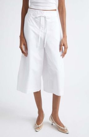 Jacquemus The Marin Cotton Poplin Crop Pants in White at Nordstrom, Size 40