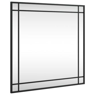 vidaXL Espejo De Pared Cuadrado De Hierro Negro 60x60 Cm Vidaxl