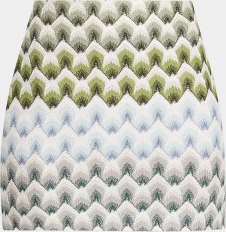 Missoni Metallic Lace Knit Mini Skirt