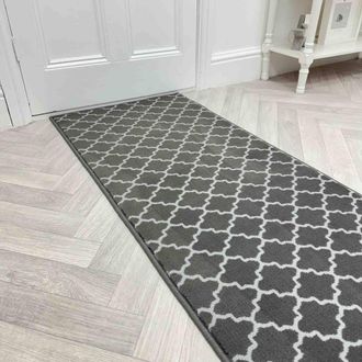 Runrug Hallway Carpet Runner Rug - Soft & Comfy, 9mm -Avanti in Dark Grey | Size: 60 cm x 420 cm