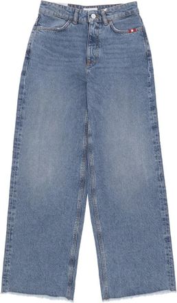Amish Hoge Taille Wijde Pijp Jeans - Dames - Loose Fit Jeans - Blauw - W27 - Katoen - Jeans