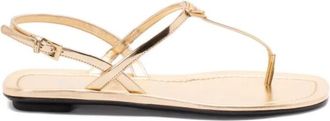 Prada Golden Logo Sandals