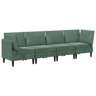 vidaXL Juego De Muebles De Sal&oacute;n Con Coj&iacute;n 4 Pcs Verde Mar Terciopelo Vidaxl
