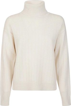 Eleventy Maglia dolcevita a costa - Dames - Coltruien - Beige - M - Wol - Truien & Vesten