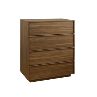 Sweeek C&oacute;moda de almacenamiento con efecto madera, 4 cajones, nogal