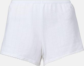 Leset Pointelle cotton shorts