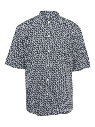 Giorgio Armani hexagon-print shirt - Blue