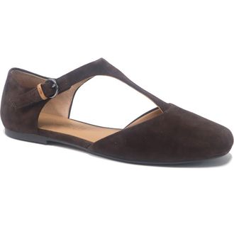 Gentle Souls Wyatt T-Strap Flat in Chocolate Suede at Nordstrom Rack, Size 9.5