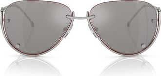 Diesel 59mm Pilot Sunglasses in Shiny Silver /Mirror Grey at Nordstrom