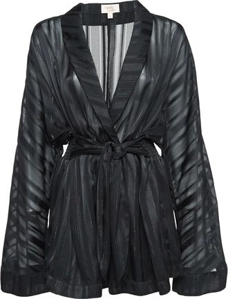 Camila Coelho Tutina Amelia a righe - Nero