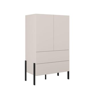 Petits Meubles Armario de 2 puertas y 2 cajones paneles de melamina cachemira