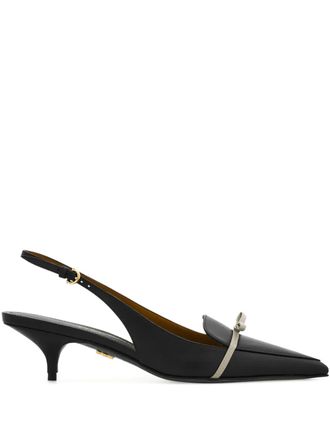Ferragamo 40mm pointed bow-detail slingback pumps - Black
