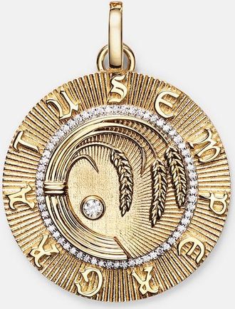 Foundrae Infinite Gratitude Large 18kt gold pendant with diamond