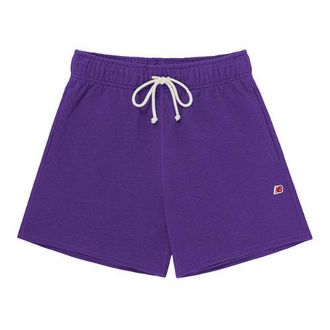 New Balance Mens MADE in USA Core Short in Purple Cotton Fleece, size X-Large