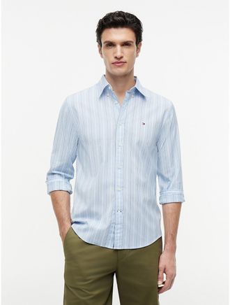 Tommy Hilfiger Mens Regular Fit Striped All-Day Shirt - Blue - XXXL