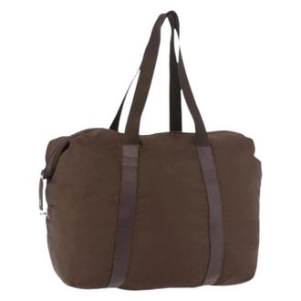 Prada Pre-owned Boston Bag - Dames - Vintage Weekendtas - Bruin - ONE Size - Leer - Vintage