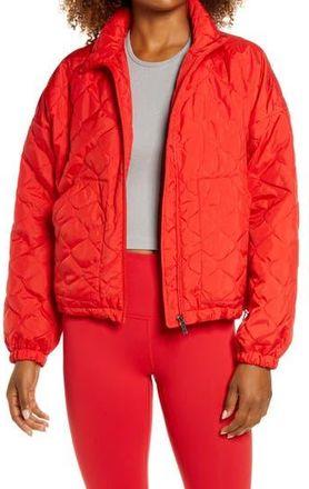 Zella Quilted Bomber Jacket in Red Firelight at Nordstrom Rack, Size X-Large