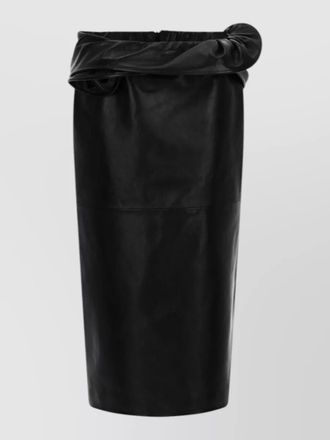 Magda Butrym high waist midi skirt leather texture