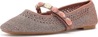 Kenneth Cole Zeta Stones Womens Dress Flat Shoes Rose Gold Knit : 6.5 M, Synthetic