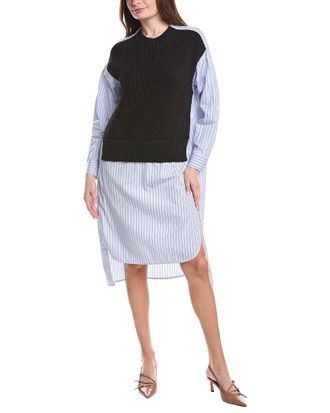 Fabiana Filippi Cotton Hybrid Midi Shirtdress