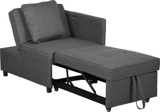 HOMCOM Sof&aacute; cama individual 98x71x82 cm gris