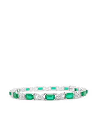 HYT Jewelry Bracciale tennis con smeraldi e diamanti - Argento