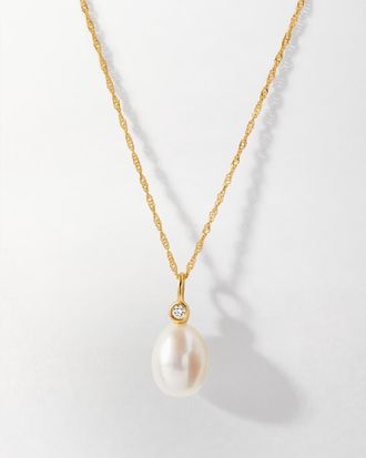 Edge of Ember Pearl Diamond Necklace at Nordstrom, Size 18
