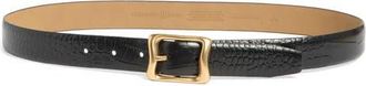 Treasure & Bond Tana Croc Embossed Leather Belt in Black at Nordstrom, Size X-Small