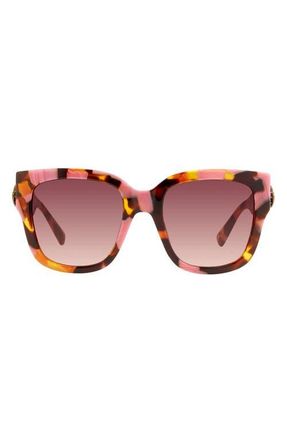 Kurt Geiger 54mm Gradient Square Sunglasses in Pink Havana/Pink Ds at Nordstrom