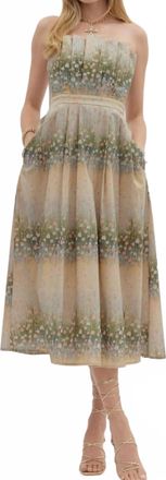 Entro Strapless Midi Dress In Multi