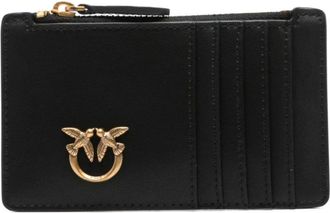 Pinko Airone Cardholder - Dames - Portefeuilles - Zwart - ONE Size - Leer - Accessoires