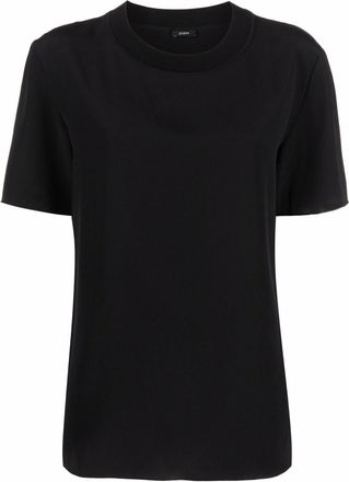 Joseph Rubin ribbed-trim blouse - women - Silk/Elastane/Polyamide/Viscose - 38 - Black