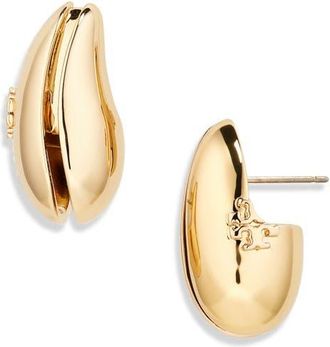 Tory Burch Small Wave Earrings in Light Brass at Nordstrom