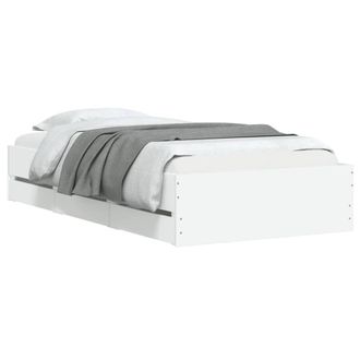 Berkfield Home Modern Bed Frame with Drawers without Mattress White 90x200 cm
