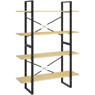 vidaXL 4-Tier Book Cabinet 100x30x140 cm Solid Pine Wood Vidaxl