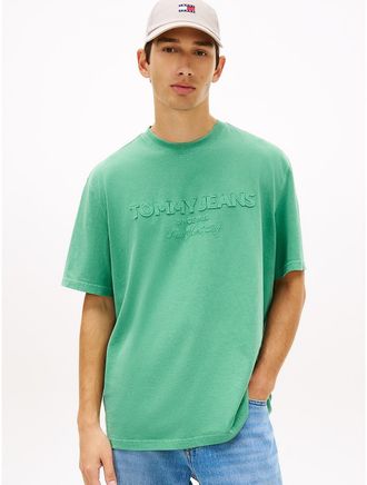Tommy Hilfiger Mens Tommy Jeans Distressed Logo T-Shirt - Green - XXL