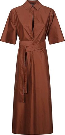 SA SU PHI Francesca Jurk met Korte Mouwen - Dames - Shirt Kleedjes - Rood - L - Kleedjes