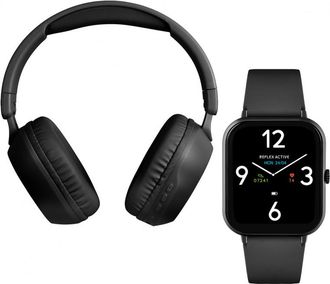 Reflex Active Womens RA-NX-100S-L-01-SET Nexus Smartwatch and Headphone Gift Set - Black - One Size