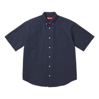 SUPREME SS26 Loose Fit Oxford S/S Shirt Navy SUP-SS26-158-NVY