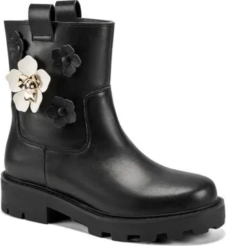 Karl Lagerfeld Medina Lug Sole Bootie in Black/cream at Nordstrom, Size 7.5
