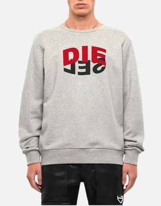 Diesel Mens DIESEL S GIRK N80 Felpa Mens Pullover Sweatshirt - Grey - Size: 42