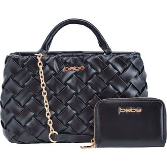Bebe Luca Satchel with Matching Wallet in Black at Nordstrom Rack
